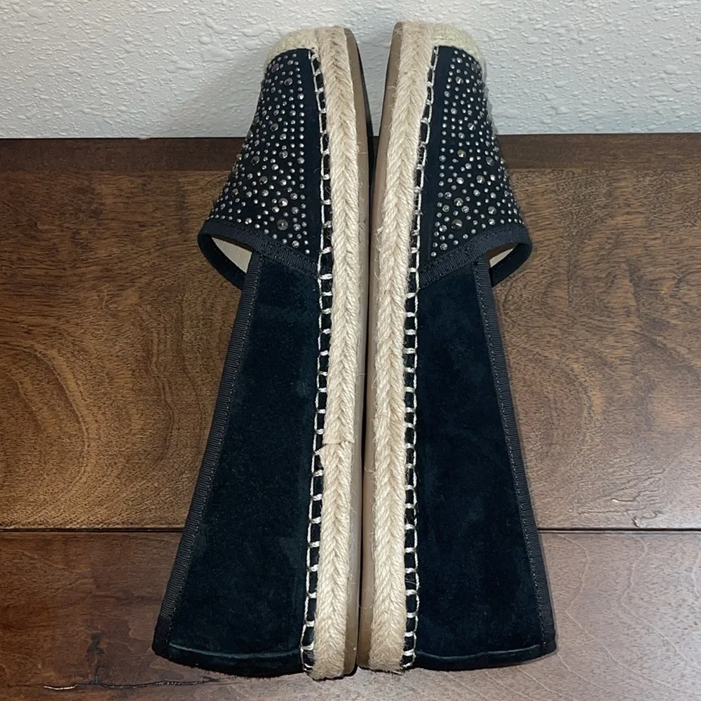 Franco Sarto Black Suede Leather Fabric twilight Espadrilles Sz. 10